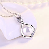 Zircon Pearl Necklace 925 Silver Jewelry for Women Wedding Gift