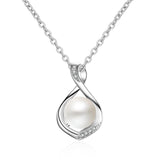 Zircon Pearl Necklace 925 Silver Jewelry for Women Wedding Gift