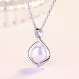 Zircon Pearl Necklace 925 Silver Jewelry for Women Wedding Gift