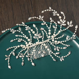 Pearl Rhinestone Comb Hair Accessories Bride Wedding Tiara Headband