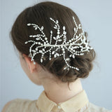 Pearl Rhinestone Comb Hair Accessories Bride Wedding Tiara Headband