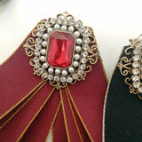 Pearl Vintage Brooch Pins Ribbon Brooches for Women Rhinestones Bow