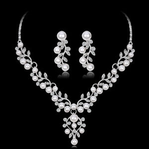 Pearls Bridal Jewelry Set Choker Necklace Party Prom Wedding Bride Accessories