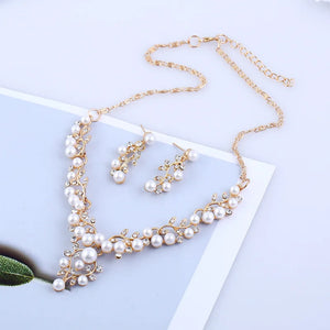 Pearls Bridal Jewelry Set Choker Necklace Party Prom Wedding Bride Accessories
