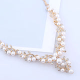 Pearls Bridal Jewelry Set Choker Necklace Party Prom Wedding Bride Accessories