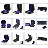 Square Velvet Ring Box with LED Light