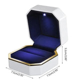 Square Velvet Ring Box with LED Light