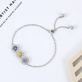 Custom Birthstone Bracelets & Bangles Clear CZ Paved Bracelet Gift for Women