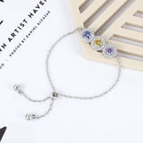 Custom Birthstone Bracelets & Bangles Clear CZ Paved Bracelet Gift for Women