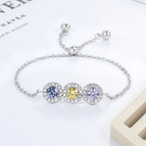 Custom Birthstone Bracelets & Bangles Clear CZ Paved Bracelet Gift for Women
