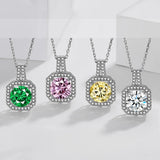 Pink Diamond Pendant Necklace 925 Sterling Silver Chain Fine Jewelry