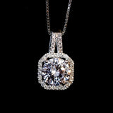 Pink Diamond Pendant Necklace 925 Sterling Silver Chain Fine Jewelry