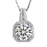 Pink Diamond Pendant Necklace 925 Sterling Silver Chain Fine Jewelry