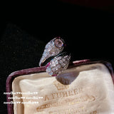 Pink CZ Snake Jewelry Set 925 Silver for Women