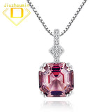 Pink Morganite Gemstone Pendant 925 Sterling Silver Necklace