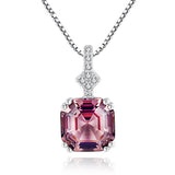 Pink Morganite Gemstone Pendant 925 Sterling Silver Necklace