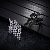 Flower Shape Adjustable CZ Ring for Women