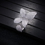 Flower Shape Adjustable CZ Engagement Ring