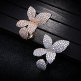 Flower Shape Adjustable CZ Engagement Ring