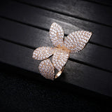 Flower Shape Adjustable CZ Engagement Ring