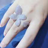 Flower Shape Adjustable CZ Engagement Ring