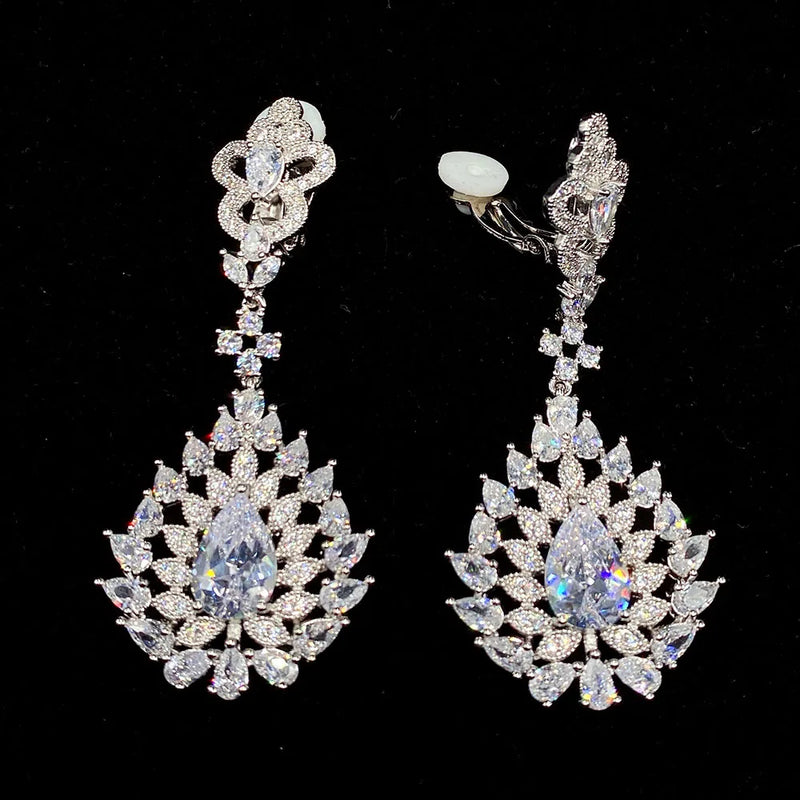 Zircon Clips Earrings for Women Crystal Wedding Ear Cuff