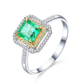 Green Gem Ring Multicolor Crystal Zircon Cocktail Party Women Ring