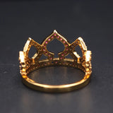 Colorful CZ Princess Queen Crown Ring for Women