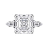 Asscher Cut CZ Promise Ring Silver 6ct Stone Engagement Wedding Band