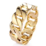 Gold-color Rhodium Cuff Wristband Bracelet for Women
