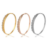 Crown Rhinestone Love Cuff Stainless Steel Bracelet