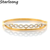 Crown Rhinestone Love Cuff Stainless Steel Bracelet