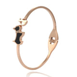 Dog & Bone Rhinestone Beads Cuff Stainless Steel Wristband Bangles Bracelets