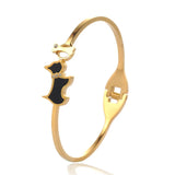 Dog & Bone Rhinestone Beads Cuff Stainless Steel Wristband Bangles Bracelets