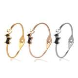 Dog & Bone Rhinestone Beads Cuff Stainless Steel Wristband Bangles Bracelets