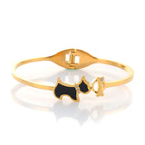 Dog & Bone Rhinestone Beads Cuff Stainless Steel Wristband Bangles Bracelets