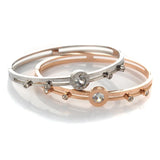 Rhinestone Love Cuff Bangle Stainless Steel Bracelet