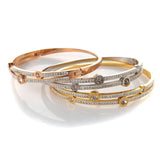 Rhinestone Love Cuff Bangle Stainless Steel Bracelet
