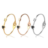 Rhinestone Love Cuff Bangle Stainless Steel Bracelet