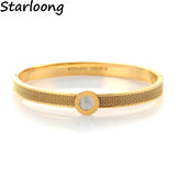 Hollow Rhinestone Stainless Steel Wristband Bracelet Roman numeral Cuff