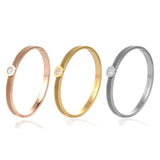 Hollow Rhinestone Stainless Steel Wristband Bracelet Roman numeral Cuff