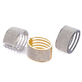 Rhinestone Gold-color Cuff Wristband Bangles for Women