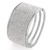 Rhinestone Gold-color Cuff Wristband Bangles for Women