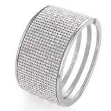 Rhinestone Gold-color Cuff Wristband Bangles for Women