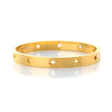 Pentagram Hollow Cuff Stainless Steel Wristband Bracelet for Women