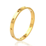 Pentagram Hollow Cuff Stainless Steel Wristband Bracelet for Women