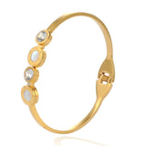 Rhinestone Beads Roman Numeral Cuff Stainless Steel Wristband Bangles