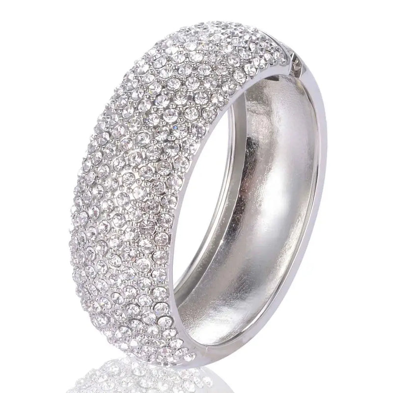 Rhinestone Party Cuff Wristband Bangles for Women