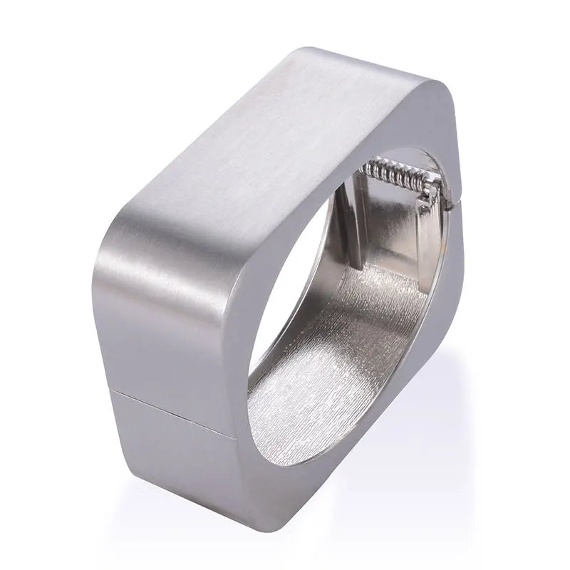 Square Drawing Alloy Gold-color Rhodium Cuff Wristband Bangles for Women