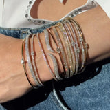 Punk Heart Tear CZ Silver Bracelet Bangle for Women Wedding